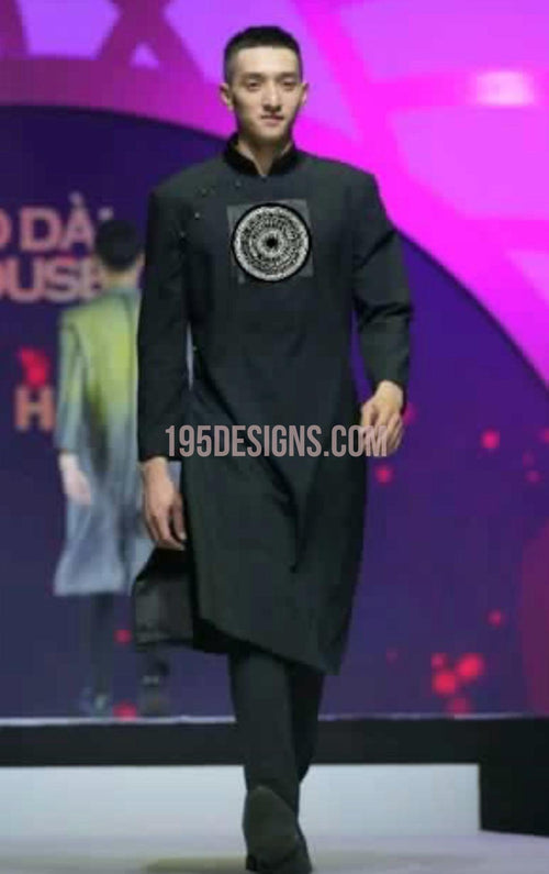 Black Ao Dai Trong Dong Men