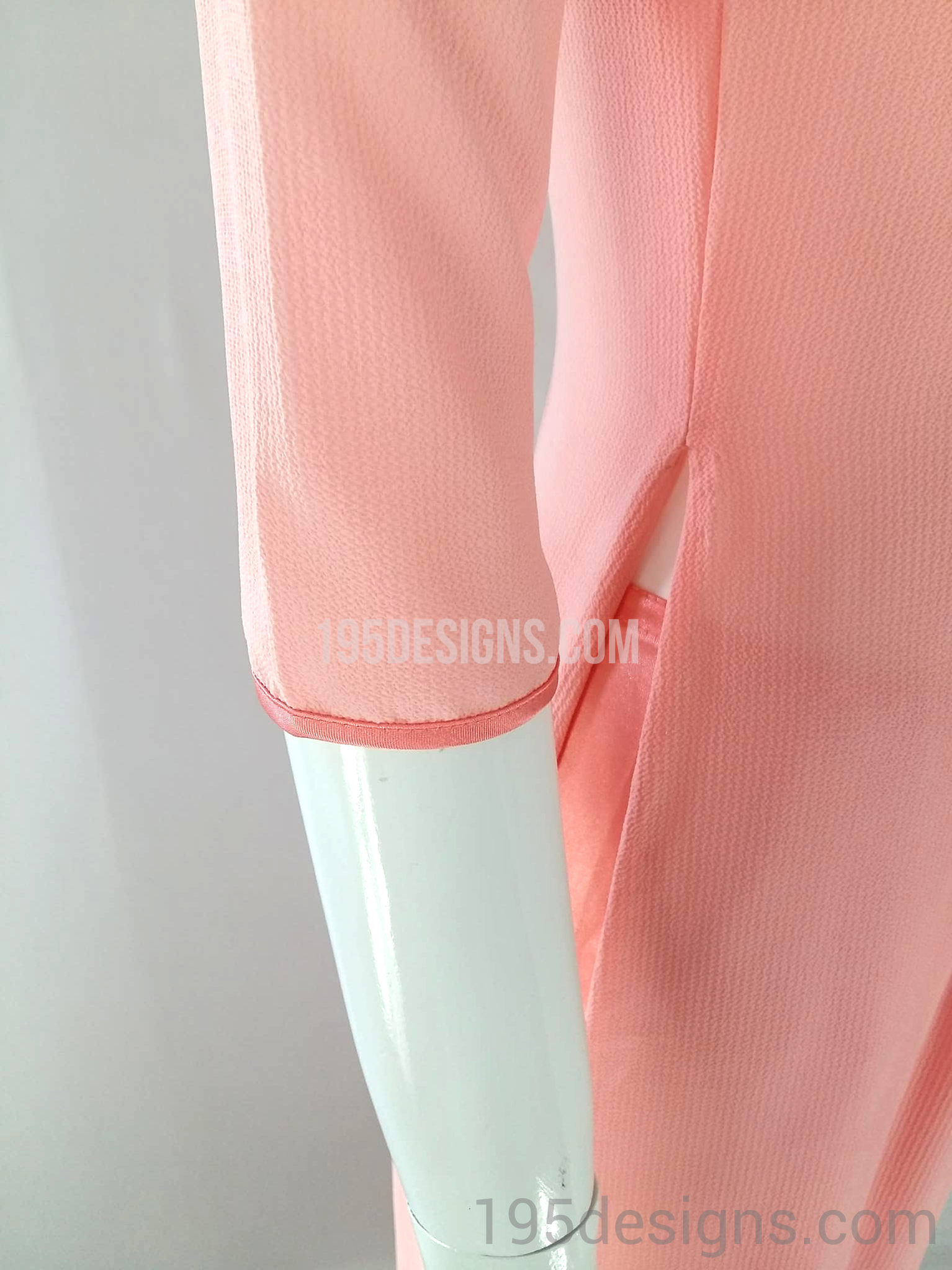 ÁO DÀI Phụ Dâu Hồng Cam Trơn Cổ Tròn cao | Pink Orange Bridesmaid
