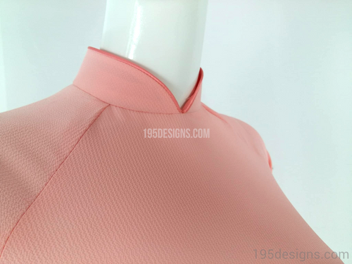 ÁO DÀI Phụ Dâu Hồng Cam Trơn Cổ Tròn cao | Pink Orange Bridesmaid