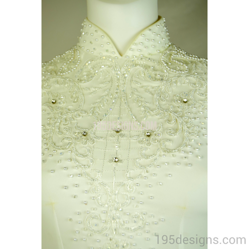 Áo Dài Trắng Ket Đá Pha Lê | White Ao Dai Crystal