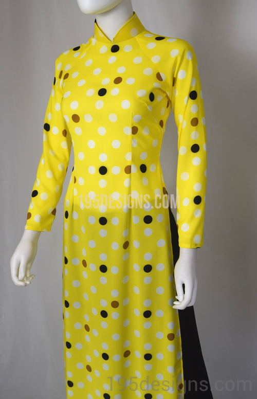 Yellow Ao Dai Cô Ba Sài Gòn Set | Chấm Bi Set