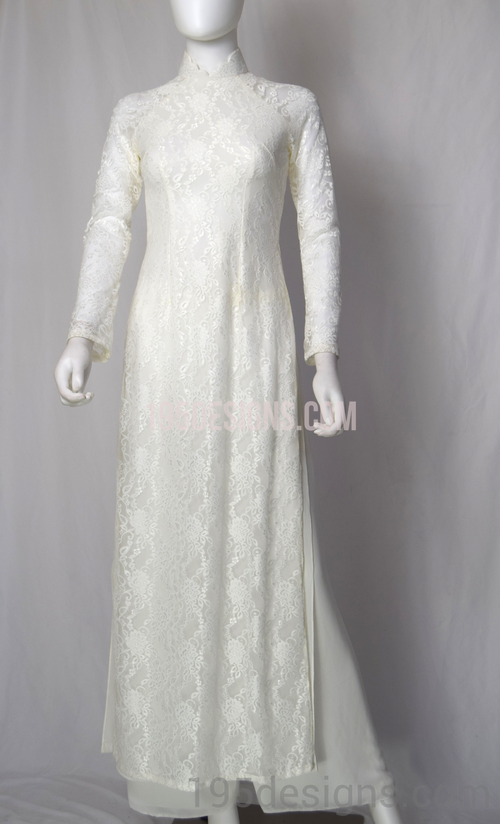 ÁO DÀI Cưới Trắng Ren | White Lace AO DAI Wedding