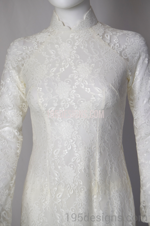 ÁO DÀI Cưới Trắng Ren | White Lace AO DAI Wedding