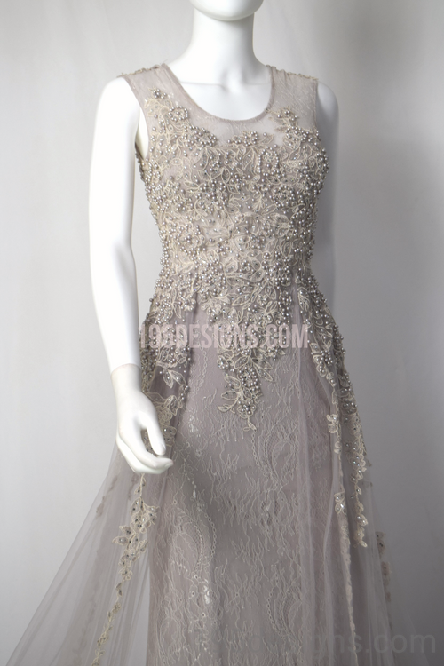 Brow Pink  Lace and Tulle Wedding Gown | Hồng Ruốc Đầm Cưới