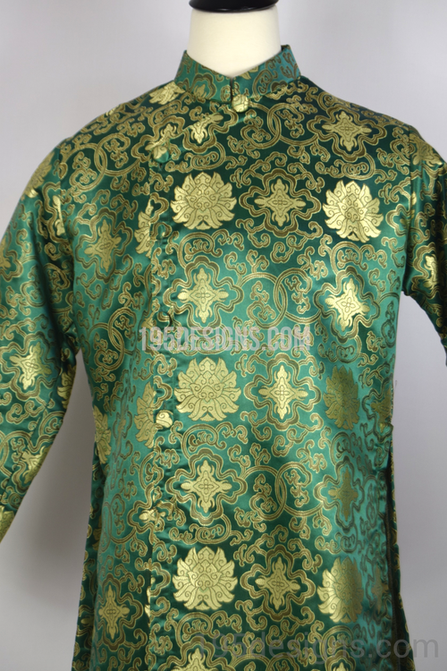 Green Brocade Ao Dai Men -  Áo Dài Gấm Xanh Nam