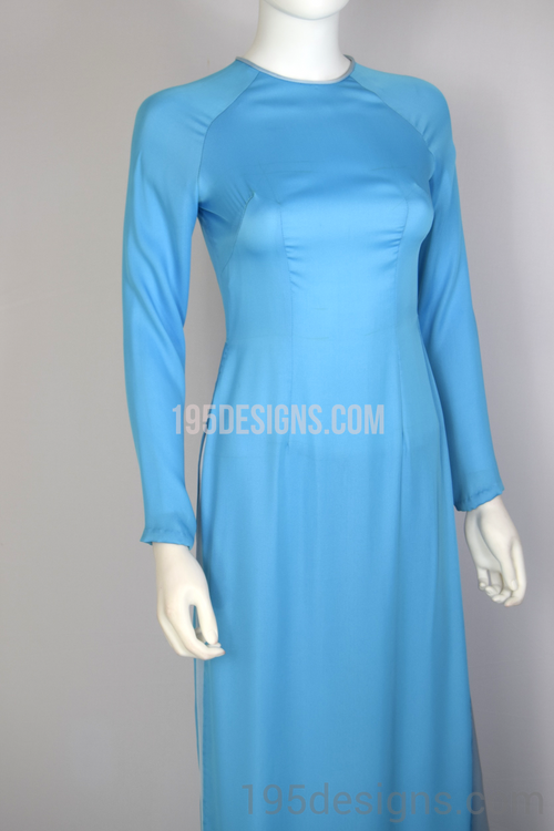 Ao Dai Lụa Thái Tuấn Xanh  | Silk Blue Long Dress