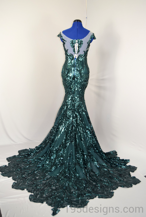 Dark Green Mermaid Wedding Dress