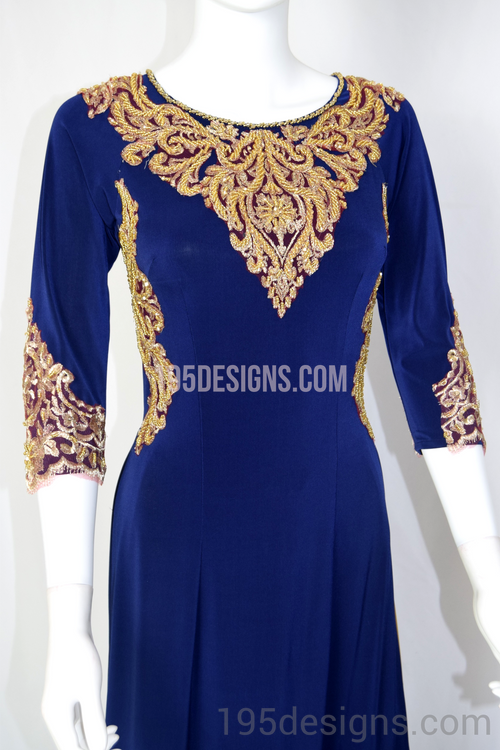 ÁO DÀI Xanh Vải Co Giản | Blue Ao DAI