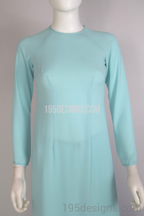 Ao Dai Xanh Tầm Thai Cổ Kiền - Baby Blue Ao Dai Thailand Silk
