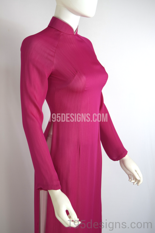 Ao Dai Hồng Lụa Thái Tuấn - Hot Pink Ao Dai Thái Tuấn Silk