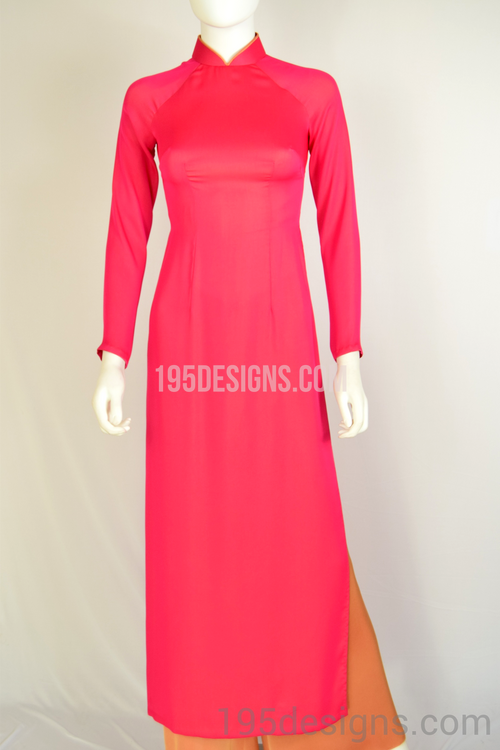 Ao Dai Đỏ Lụa Thái Tuấn - Red Ao Dai Thái Tuấn Silk Set