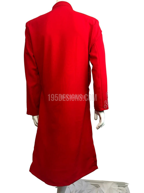 Red Ao Dai Men Dragon - Nam Đỏ Rồng Vải Cao Cấp Co Giản