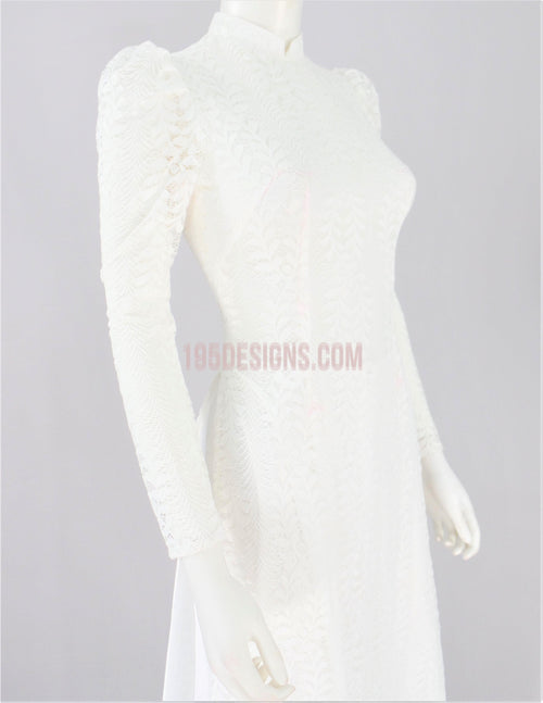 Áo Dài Trắng Ren | White Lace AO DAI