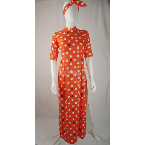 Orange Ao Dai Cô Ba Sài Gòn New Year Set | Chấm Bi