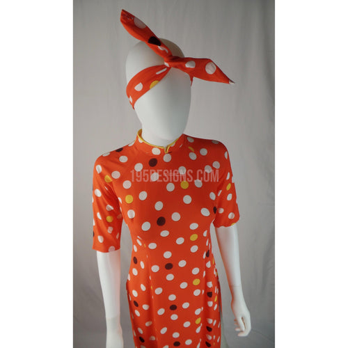 Orange Ao Dai Cô Ba Sài Gòn New Year Set | Chấm Bi