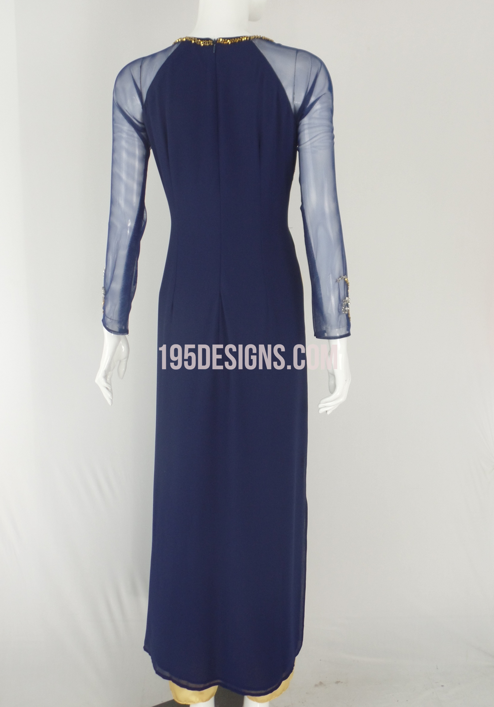 Xanh ÁO DÀI PHA LÊ  | Blue AO DAI Crystal