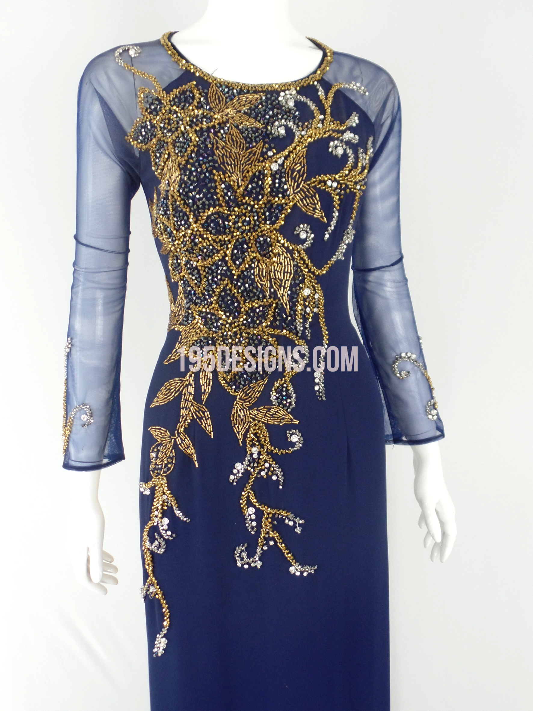 Xanh ÁO DÀI PHA LÊ  | Blue AO DAI Crystal