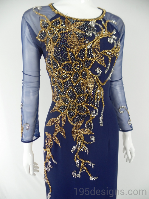 Xanh ÁO DÀI PHA LÊ  | Blue AO DAI Crystal