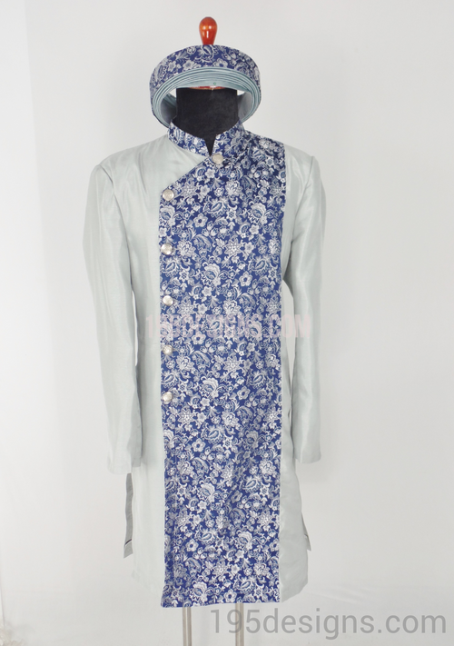 Silver Brocade Ao Dai Men -  Áo Dài Gấm Nam