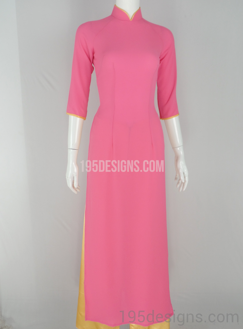 Ao Dai Hồng Tầm Thai- Hot Pink Ao Dai Thailand Silk