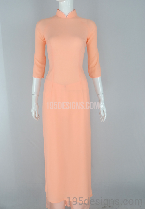 Ao Dai Cam Tầm Thai - Peach Ao Dai Thailand Silk