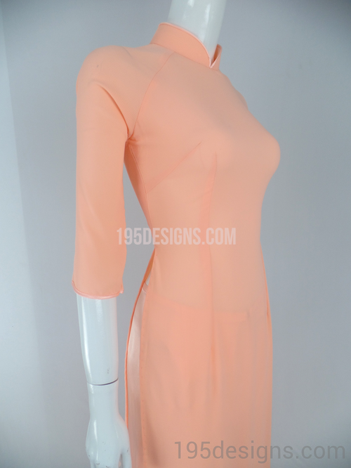 Ao Dai Cam Tầm Thai - Peach Ao Dai Thailand Silk