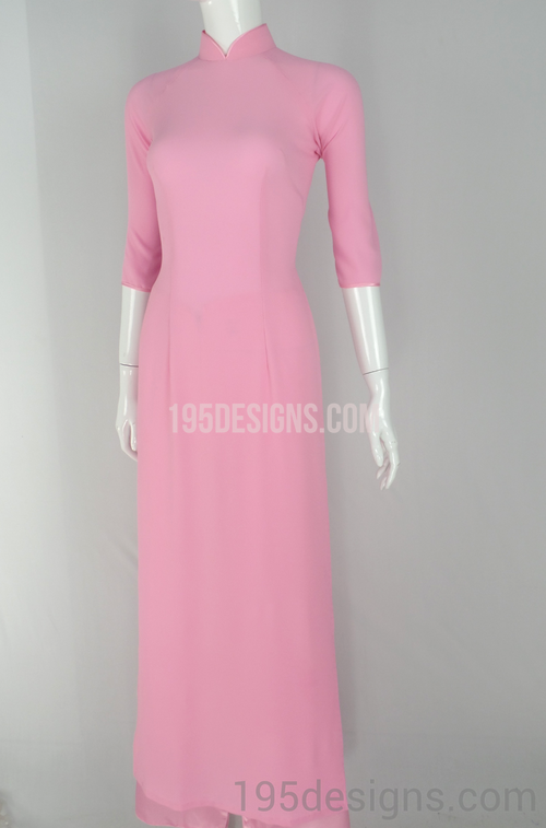 Ao Dai Hồng Tầm Thai - Light Pink Ao Dai Thailand Silk