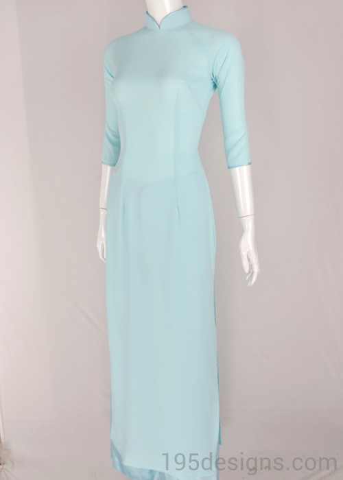 Ao Dai Xanh Tầm Thai - Baby Blue Ao Dai Thailand Silk