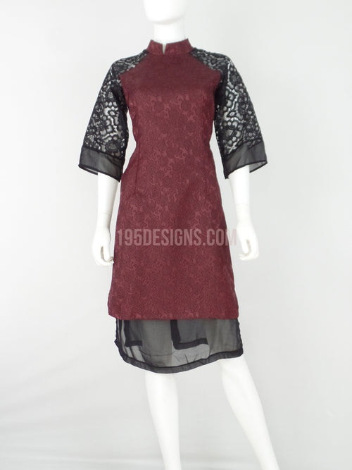 Áo Dài cách tân gấm nâu | Brown Vietnamese Ao Dai