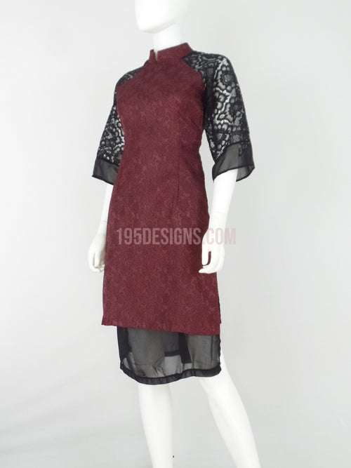Áo Dài cách tân gấm nâu | Brown Vietnamese Ao Dai