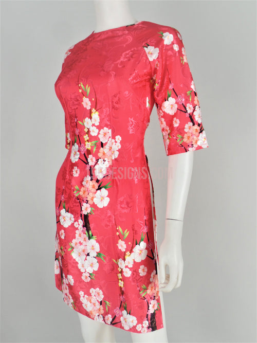 Pink Ao Dai Modern Lunar New Year | Áo Dài Cách Tân Tết