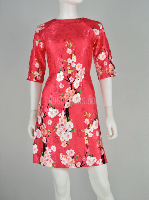 Pink Ao Dai Modern Lunar New Year | Áo Dài Cách Tân Tết