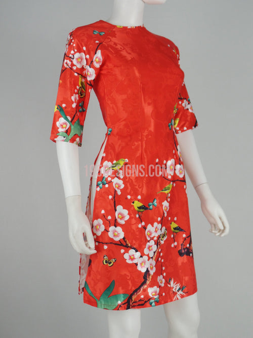 Red Ao Dai Modern Lunar New Year | Áo Dài Cách Tân Tết