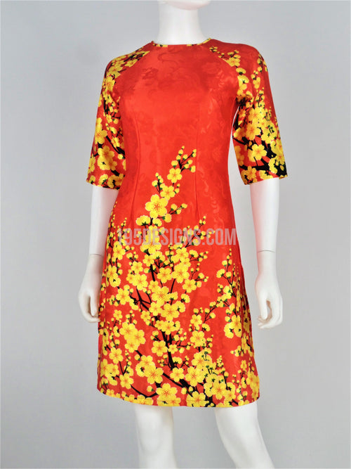 Red Ao Dai Modern Lunar New Year | Cách Tân Tết