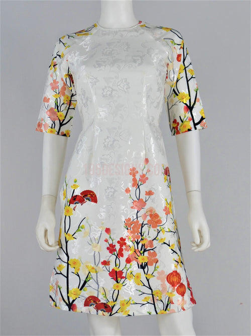 White Ao Dai Modern Lunar New Year |  Cách Tân Tết