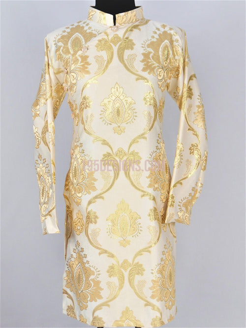 Gold Ao Dai Men -  Áo Dài Nam Gấm Vàng