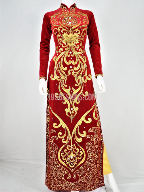 Nhung Đỏ Vẽ Kết Đá | Red Ao Dai