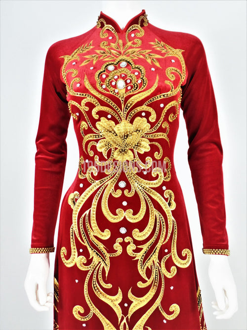 Nhung Đỏ Vẽ Kết Đá | Red Ao Dai