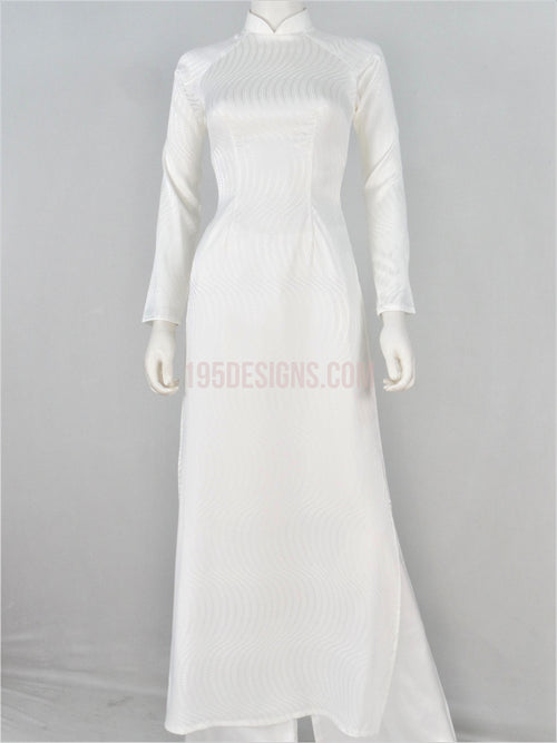 Áo Dài Gấm Trắng - White Ao Dai
