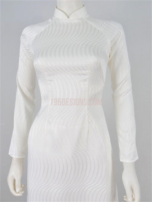Áo Dài Gấm Trắng - White Ao Dai