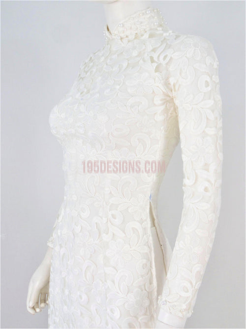 ÁO DÀI Trắng Ren | White Lace AO DAI