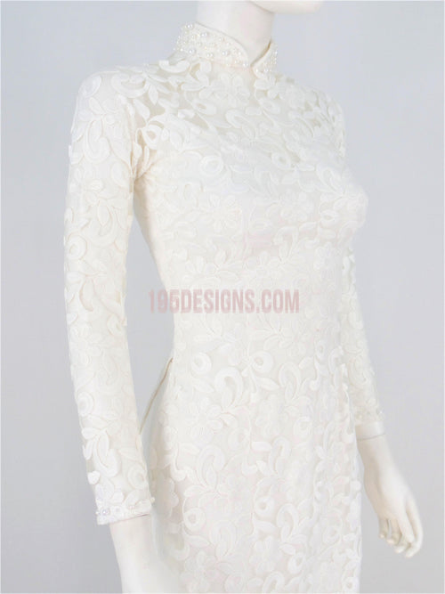 ÁO DÀI Trắng Ren | White Lace AO DAI