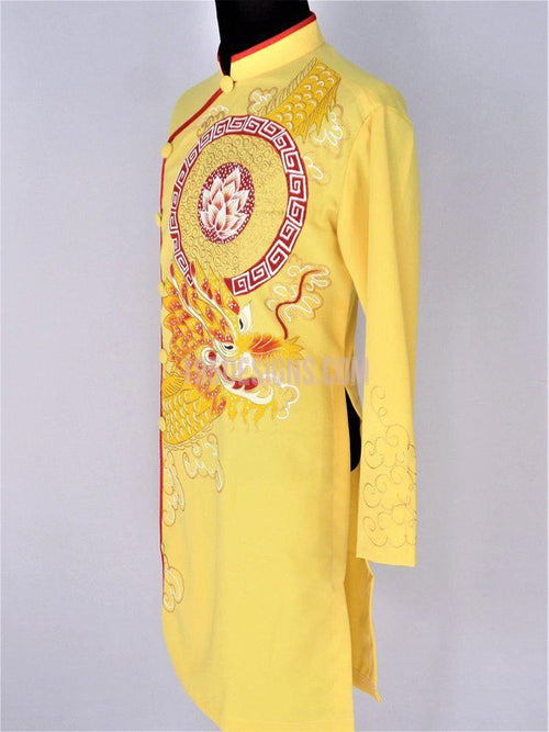AO DAI MEN -  ÁO DÀI NAM VÀNG VẼ RỒNG