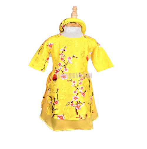 Ao Dai Bé Gái Vàng Gấm   | Yellow Ao Dai Baby Girl